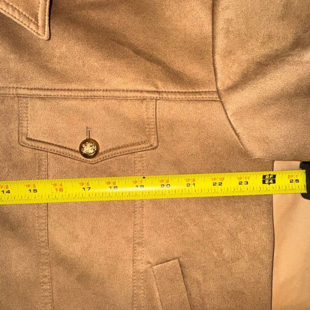 Maeve Faux Suede Trucker Jacket Camel Brown Size M Anthropologie - Picture 11 of 12